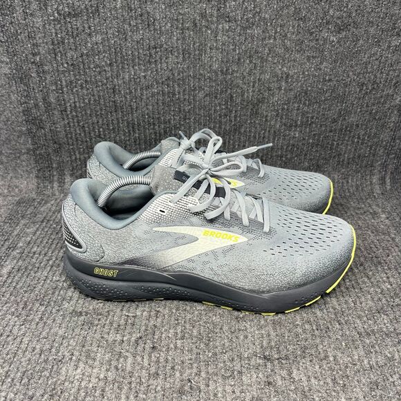Brooks Ghost 16 Primer Lime Grey Athletic Running Shoes Mens 12 2E WIDE - Picture 1 of 8